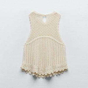 Zara Pointelle Knit Top